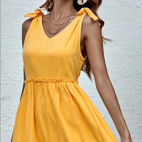 Boho knot shoulder swing dress - Picture 3 of 5